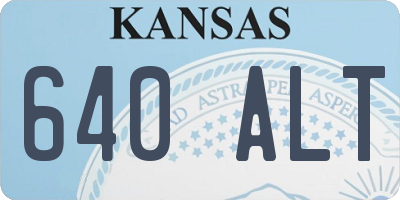 KS license plate 640ALT