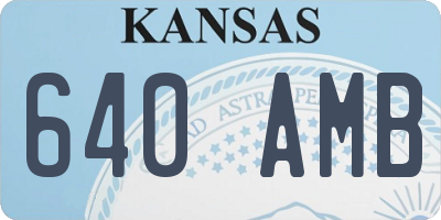 KS license plate 640AMB