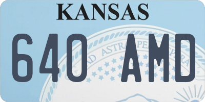 KS license plate 640AMD