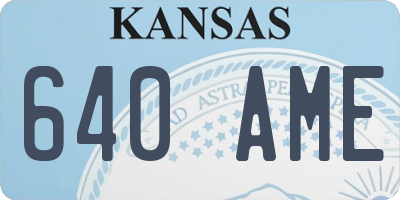 KS license plate 640AME