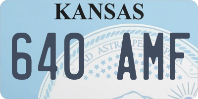 KS license plate 640AMF