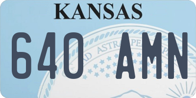 KS license plate 640AMN