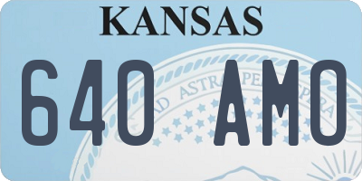 KS license plate 640AMO