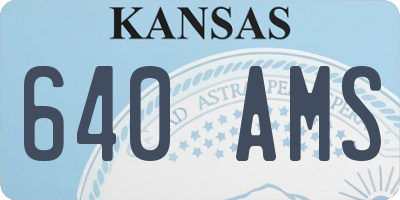 KS license plate 640AMS