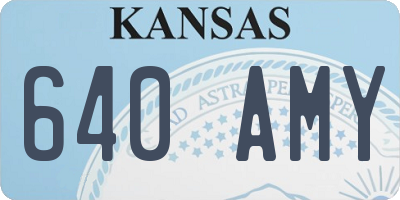 KS license plate 640AMY