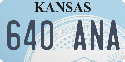 KS license plate 640ANA