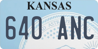 KS license plate 640ANC