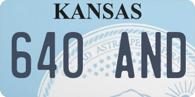 KS license plate 640AND