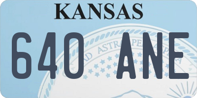 KS license plate 640ANE