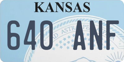 KS license plate 640ANF