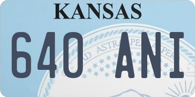 KS license plate 640ANI
