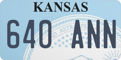 KS license plate 640ANN