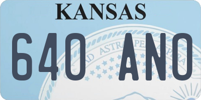 KS license plate 640ANO