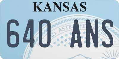 KS license plate 640ANS