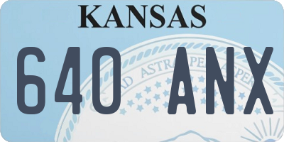 KS license plate 640ANX