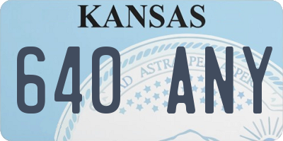 KS license plate 640ANY