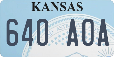 KS license plate 640AOA