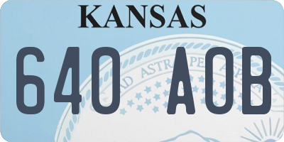 KS license plate 640AOB