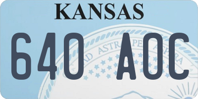 KS license plate 640AOC