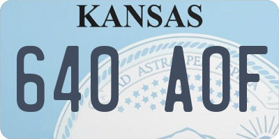 KS license plate 640AOF