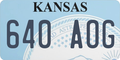 KS license plate 640AOG
