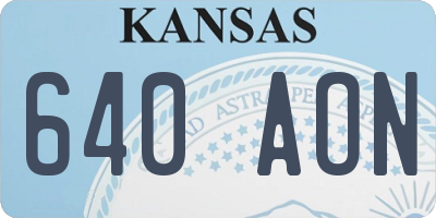 KS license plate 640AON