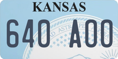 KS license plate 640AOO