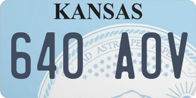 KS license plate 640AOV