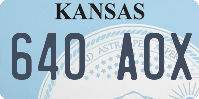 KS license plate 640AOX
