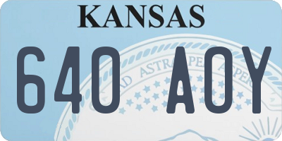 KS license plate 640AOY