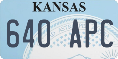 KS license plate 640APC