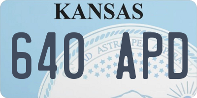 KS license plate 640APD