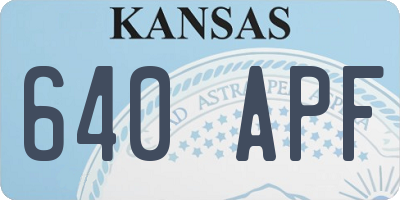 KS license plate 640APF