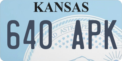 KS license plate 640APK