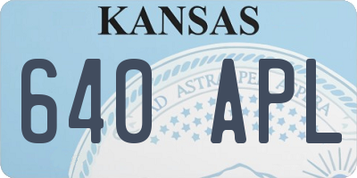 KS license plate 640APL