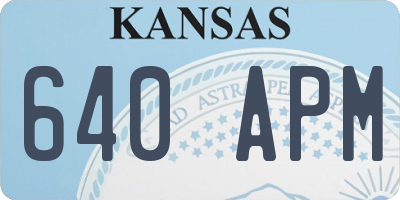 KS license plate 640APM