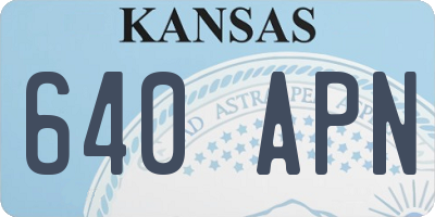 KS license plate 640APN