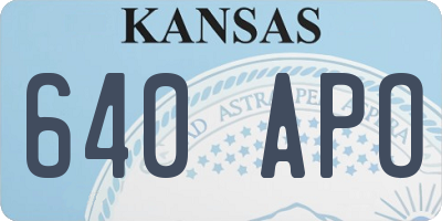KS license plate 640APO