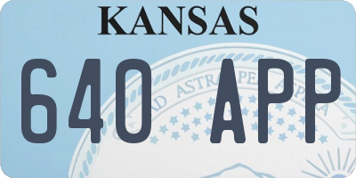 KS license plate 640APP