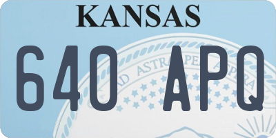 KS license plate 640APQ