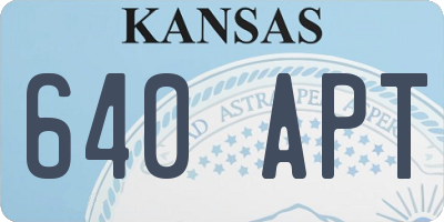 KS license plate 640APT