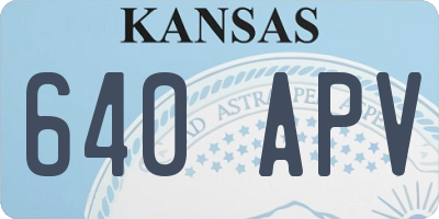KS license plate 640APV
