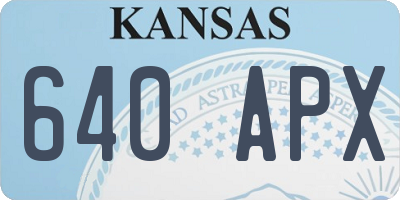 KS license plate 640APX