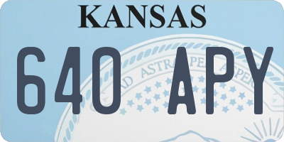 KS license plate 640APY