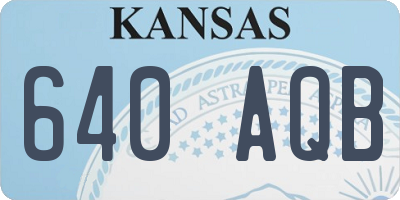 KS license plate 640AQB