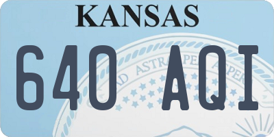 KS license plate 640AQI