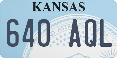 KS license plate 640AQL