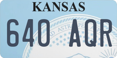 KS license plate 640AQR