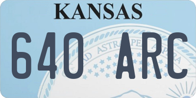 KS license plate 640ARC
