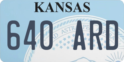 KS license plate 640ARD